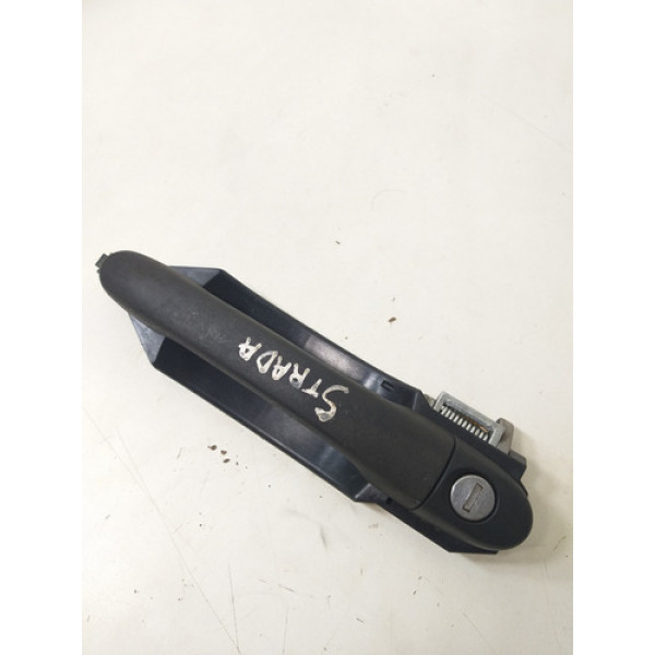 Maçaneta Externa Dianteira Esquerdo Fiat Strada 2008 A 2012  Preto Dianteira